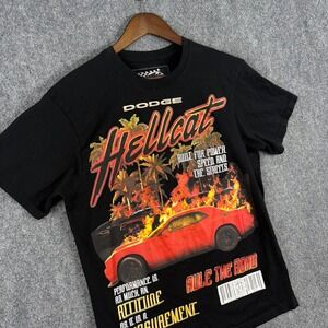 Dodge‎ Hellcat Reason Collaboration Graphic T Shirt Black Car Palms Mens